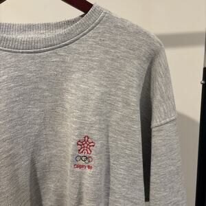 Vintage Calgary 88 Olympics Crewneck Sweatshirt Gray XL